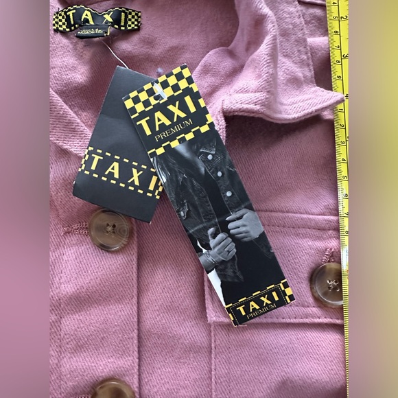 NWT TAXI Women’s M Button Front Collared Pink  Cropped  Jacket - Picture 6 of 8